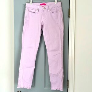 Lily Pulitzer lilac ankle raw hem skinny jeans